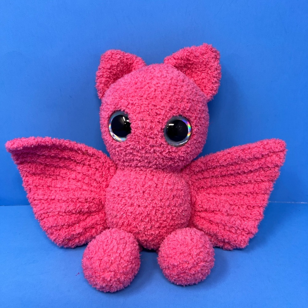 Pink Bat 6 inch Pink Sparkly Cute Soft Stuffed‎ Animal Cuddly Plush Toy